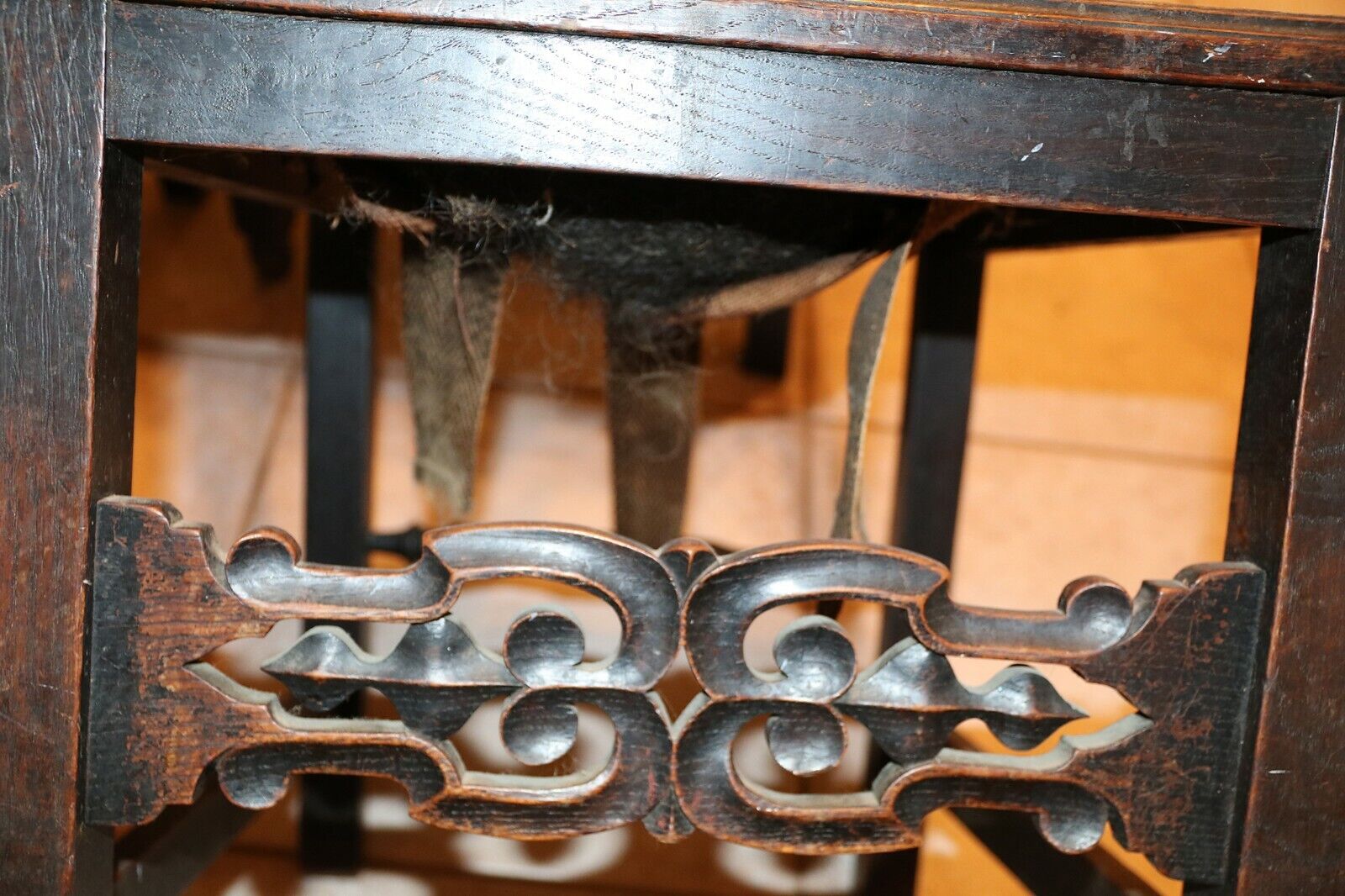 Set of 4 Antique High Back Wood Chairs