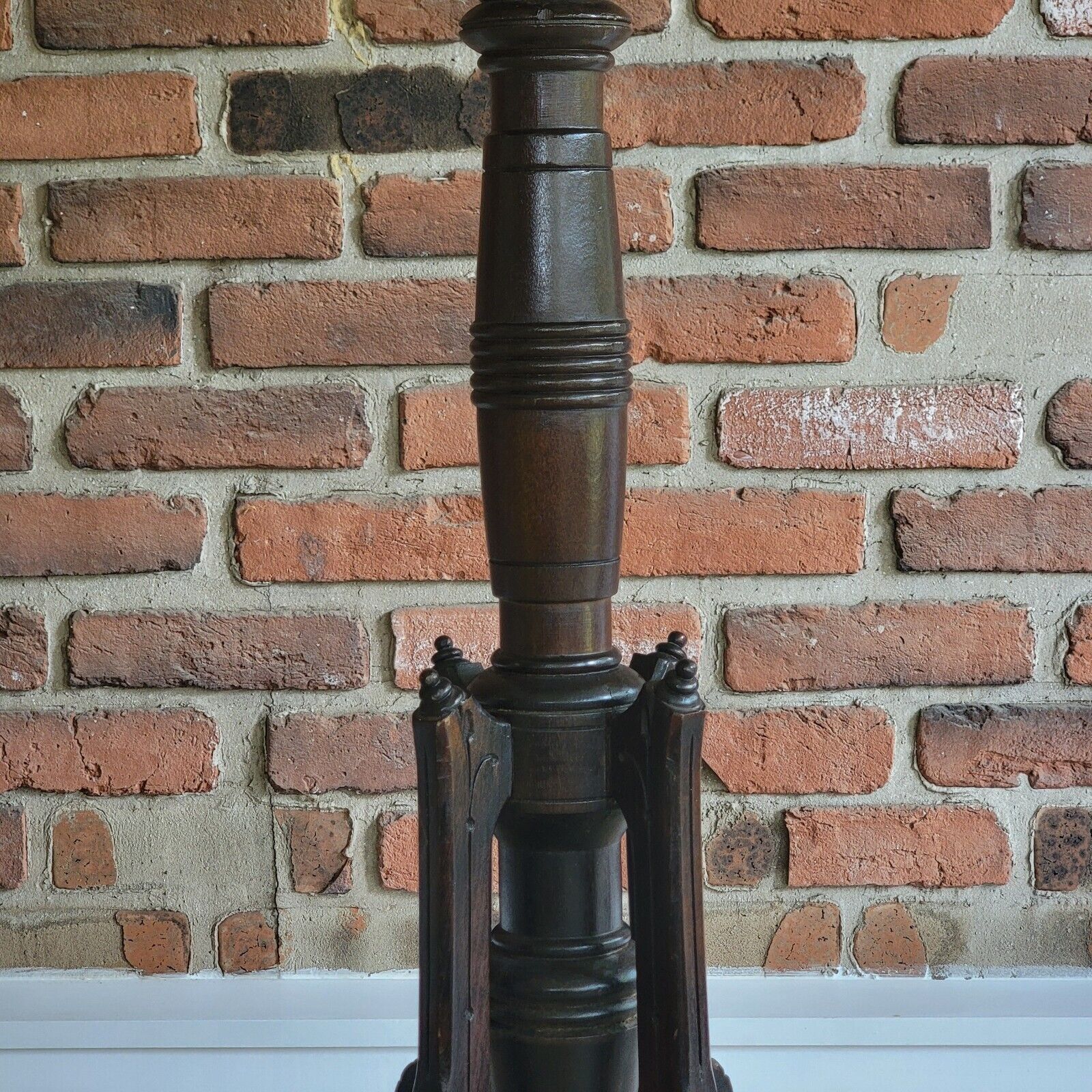 Late 1800s Eastlake Victorian Pedestal Table, 36" Tall