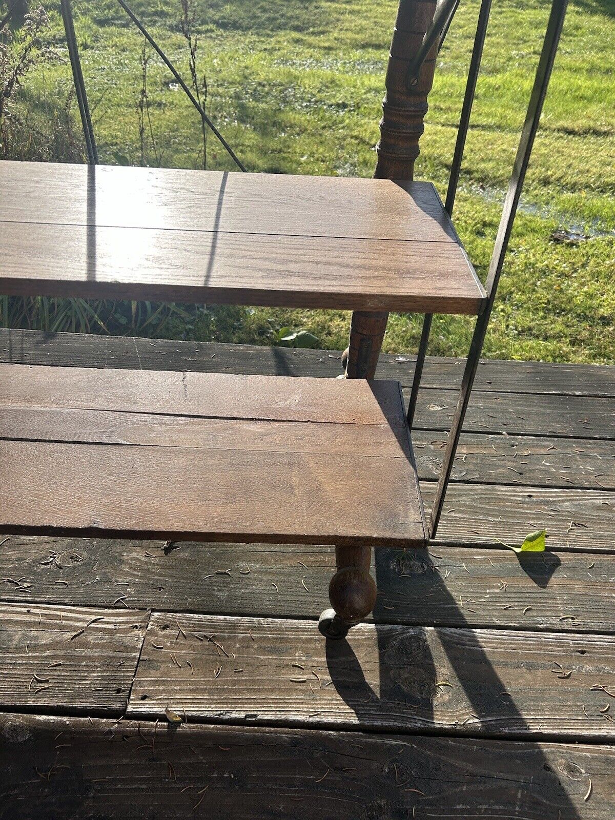 Vintage bakers rack table retro design aesthetic