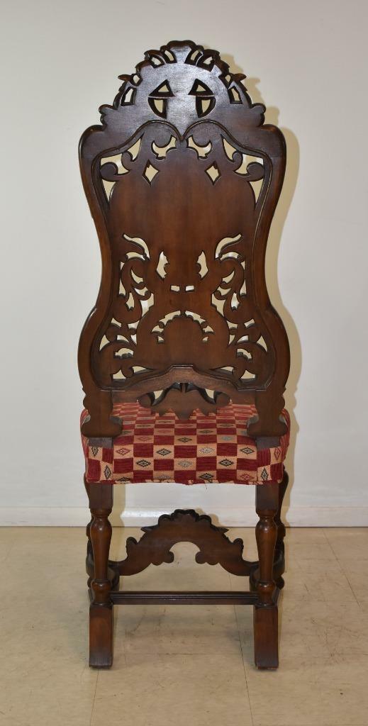 Vintage Edwardian High Back Carved Side Chair Pair
