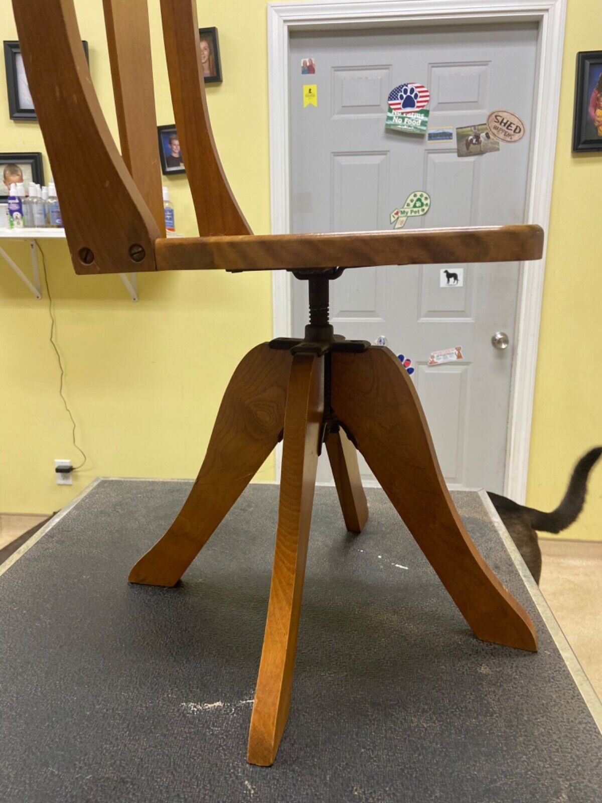 Paris Mfg Co. Antique Child's Roll Top Desk & Swivel Chair