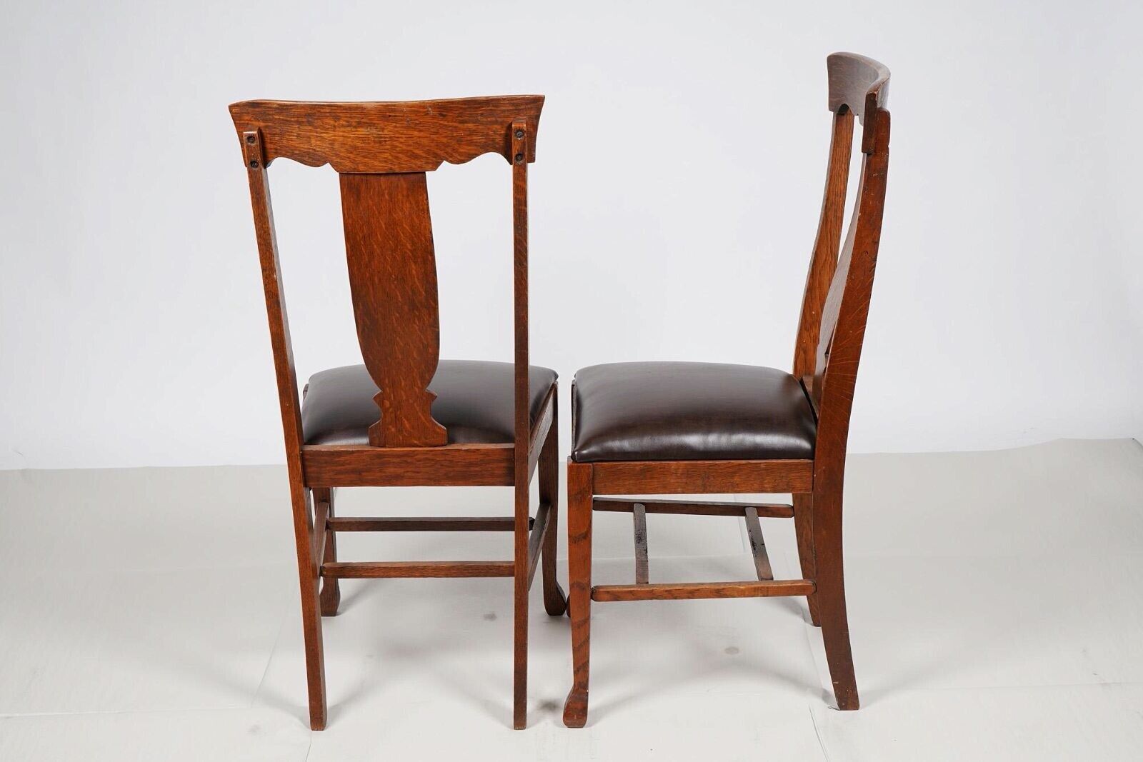 Antique American Oak Dining Chairs - Set of 4