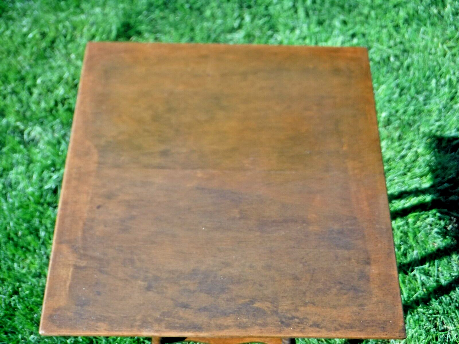 Victorian style 15" square table with bobbin leg