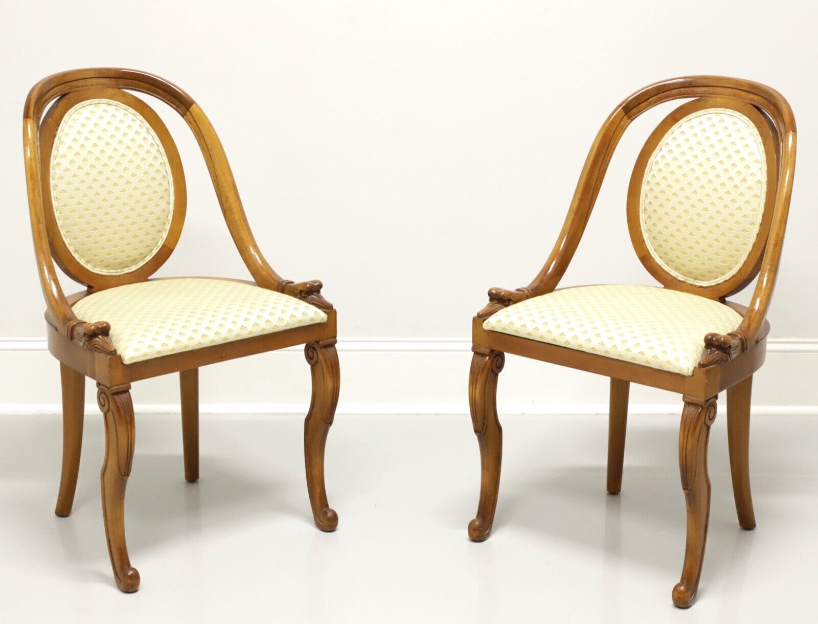 French Art Deco Goosehead Dining Chairs, Pair