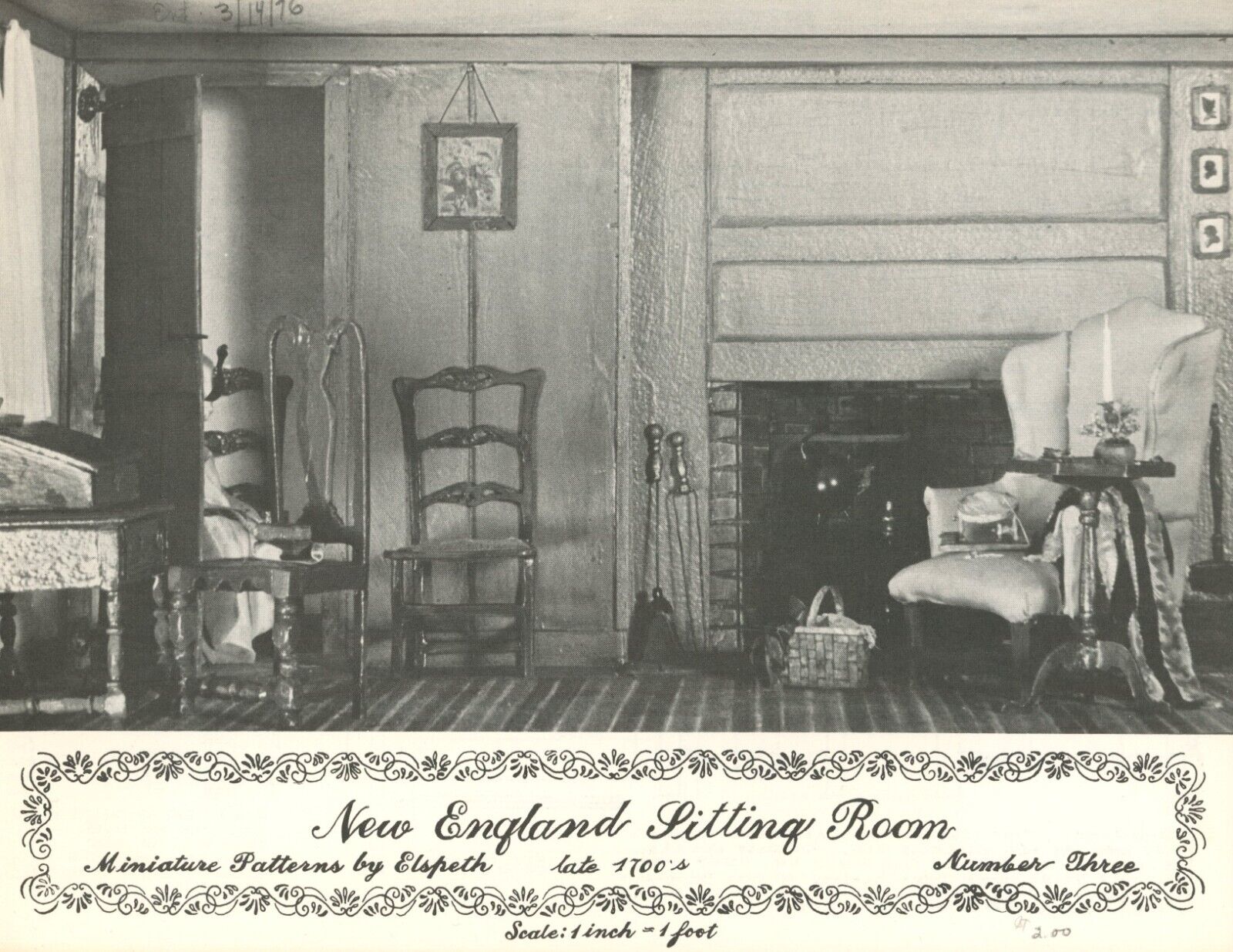 RARE 1700s New England DOLLHOUSE Miniature Patterns by Elspeth