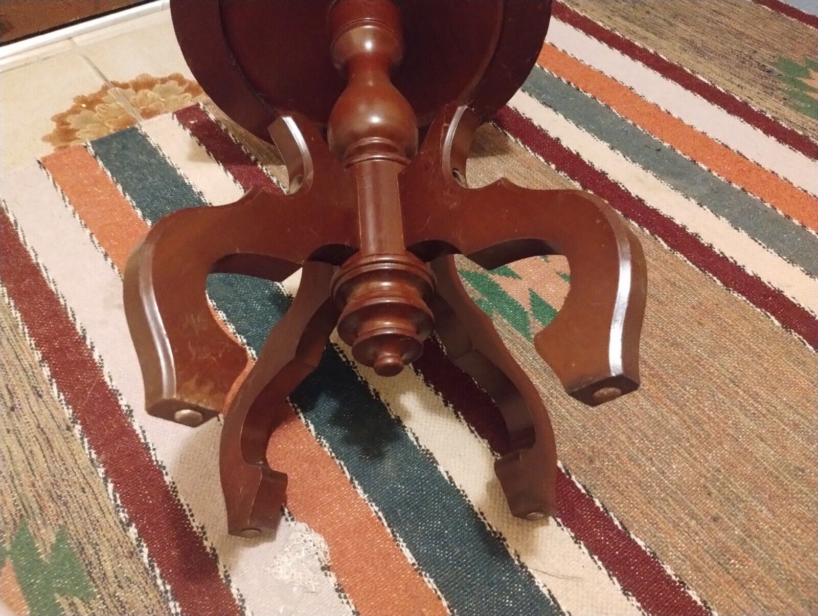 Italian Renaissance Revival Antique Mahogany Table with Marble Top