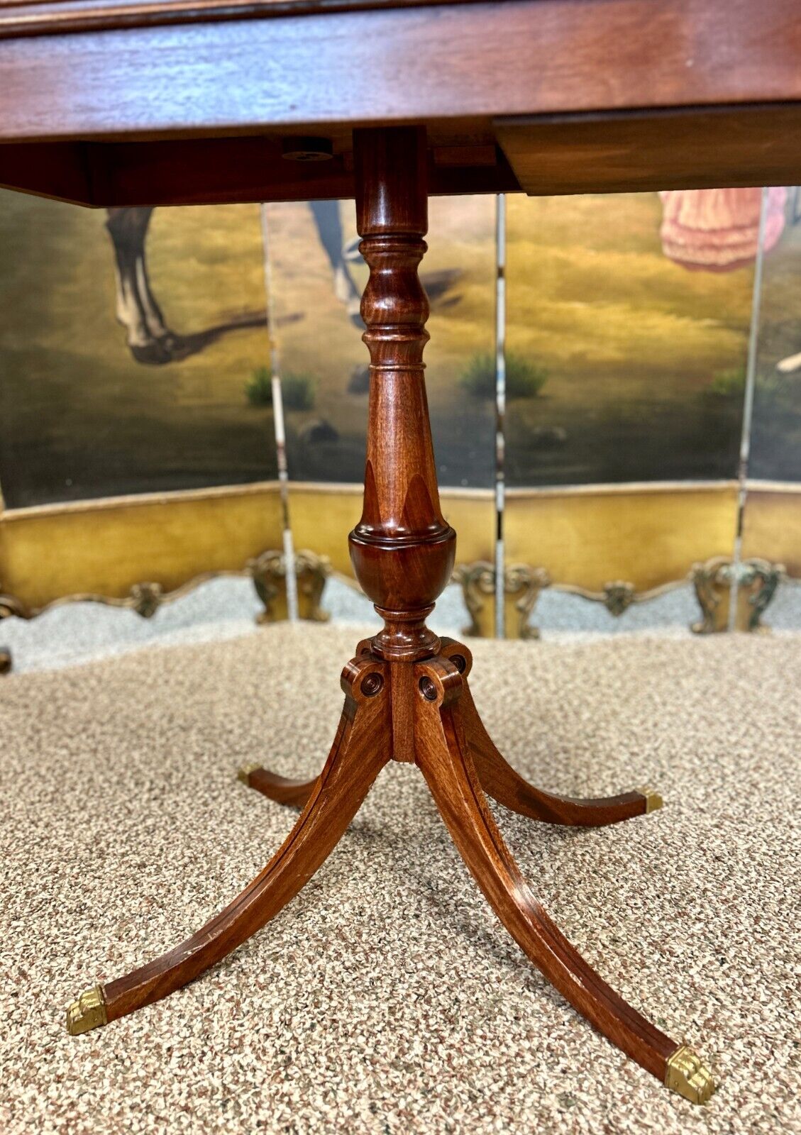 Vintage Mahogany Game Table with Swivel Folding Top