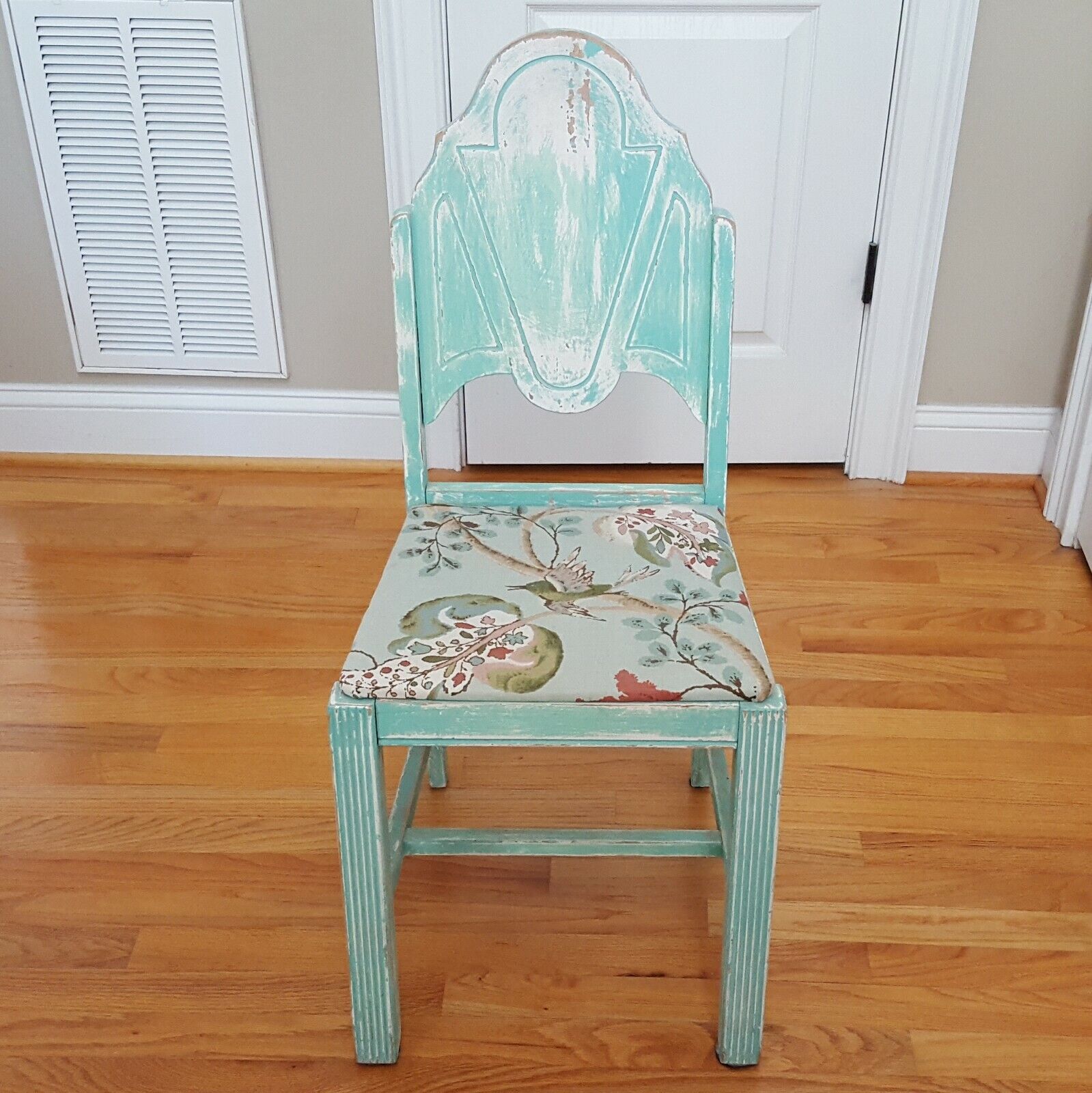 1920s/30s Art Deco Mint Green Cathedral Style Chair