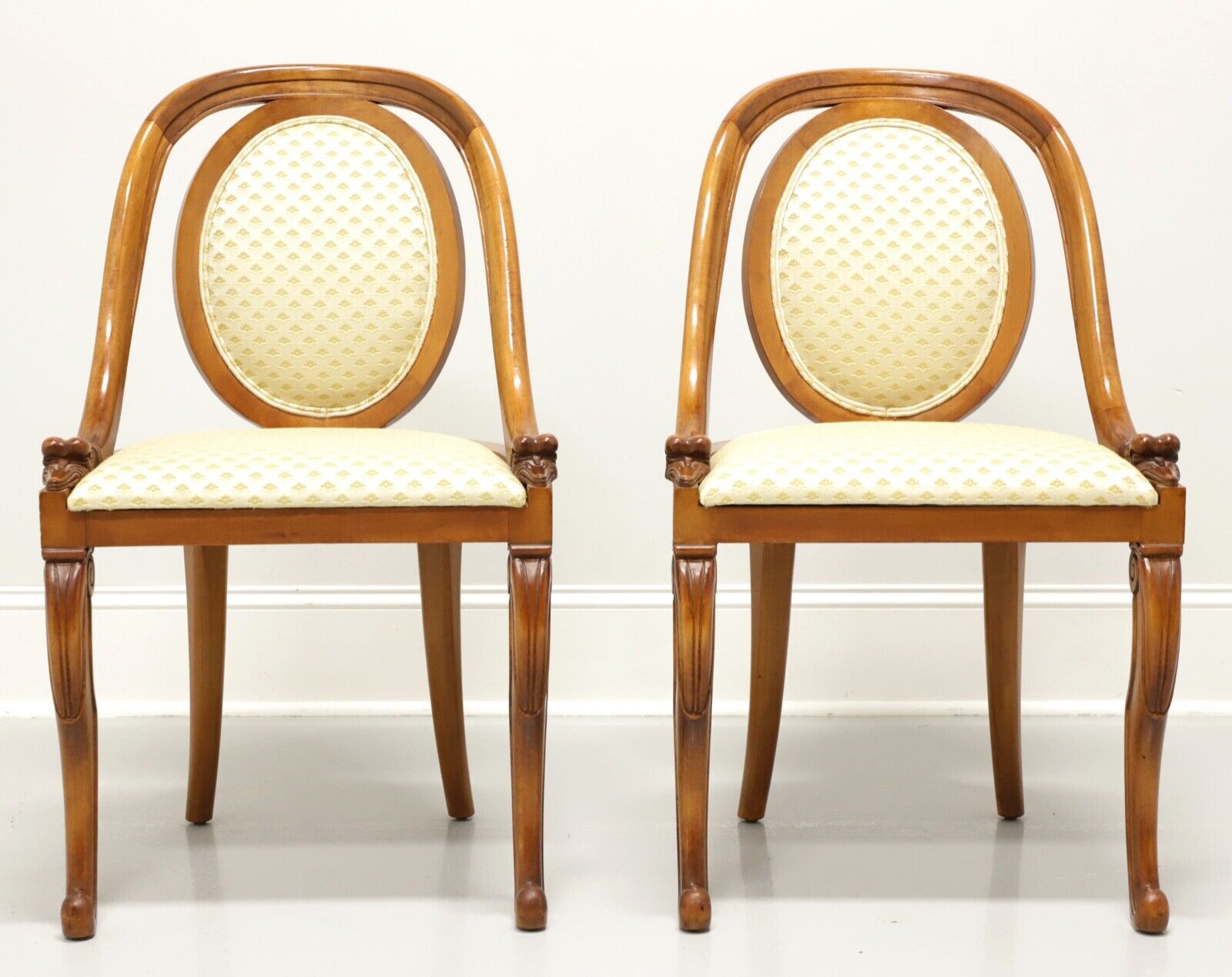 French Art Deco Goosehead Dining Chairs, Pair