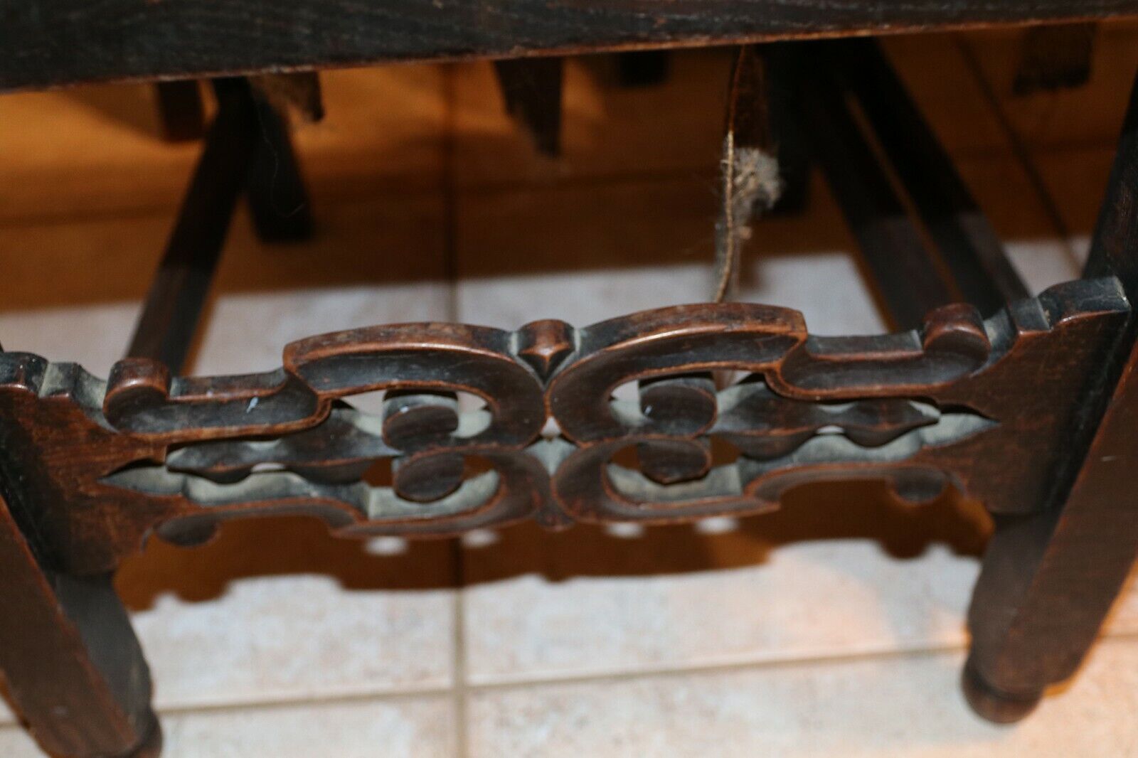 Set of 4 Antique High Back Wood Chairs