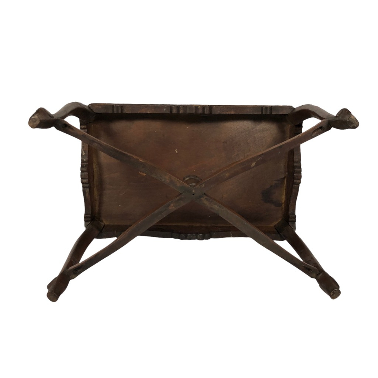 Louis XV Style Wooden Table with Victorian Carving