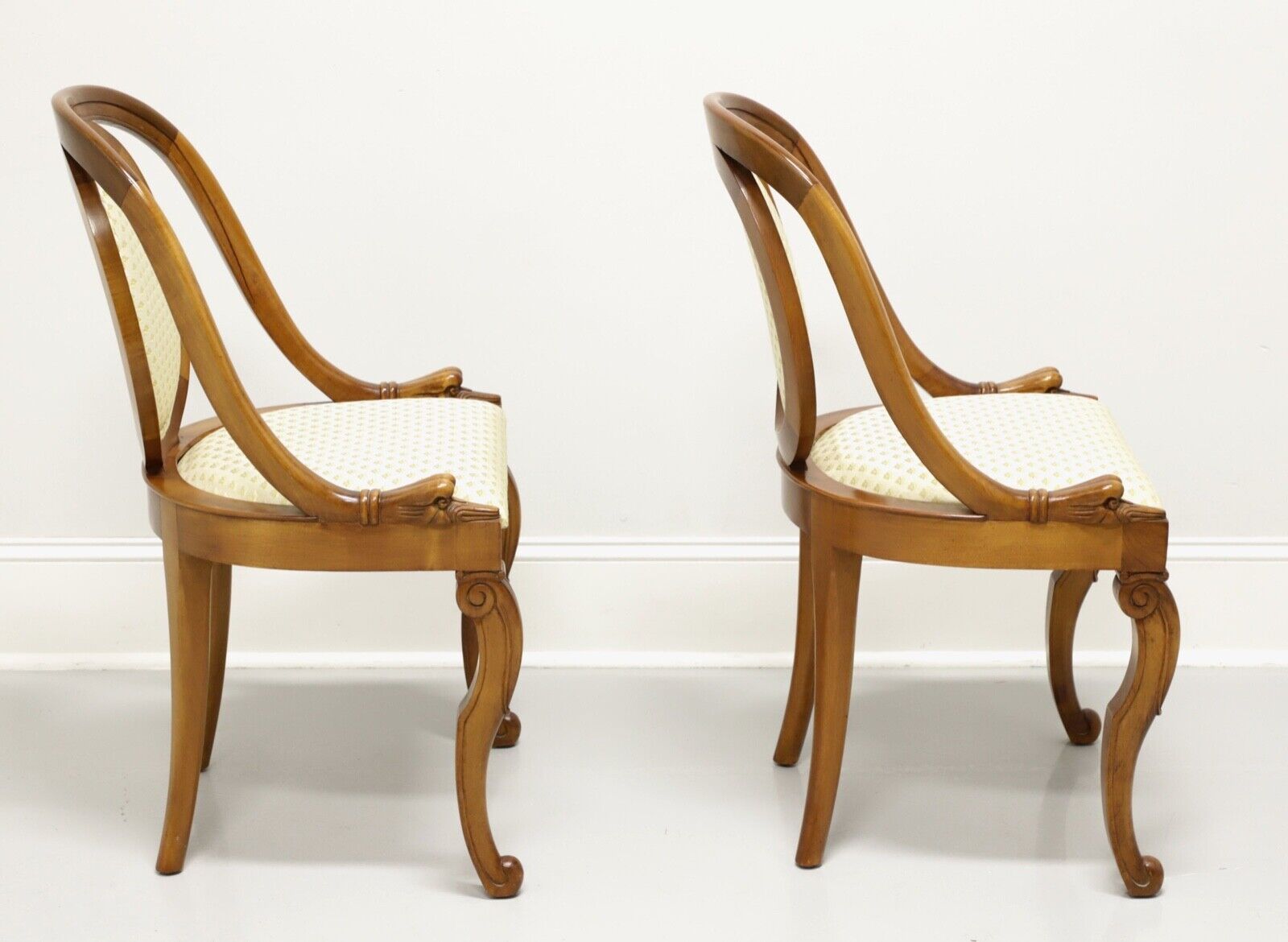 French Art Deco Goosehead Dining Chairs, Pair