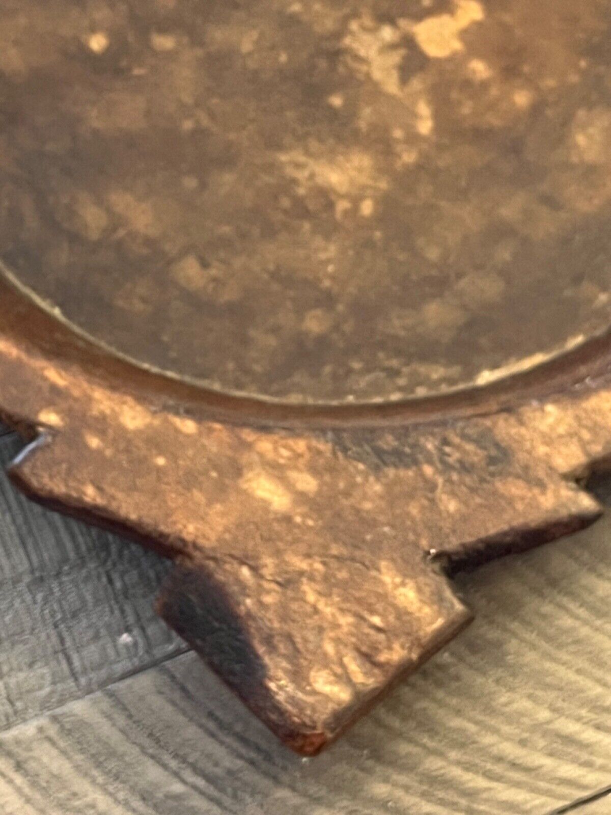 Primitive Hand Carved Wood Dough Bowl with Handles