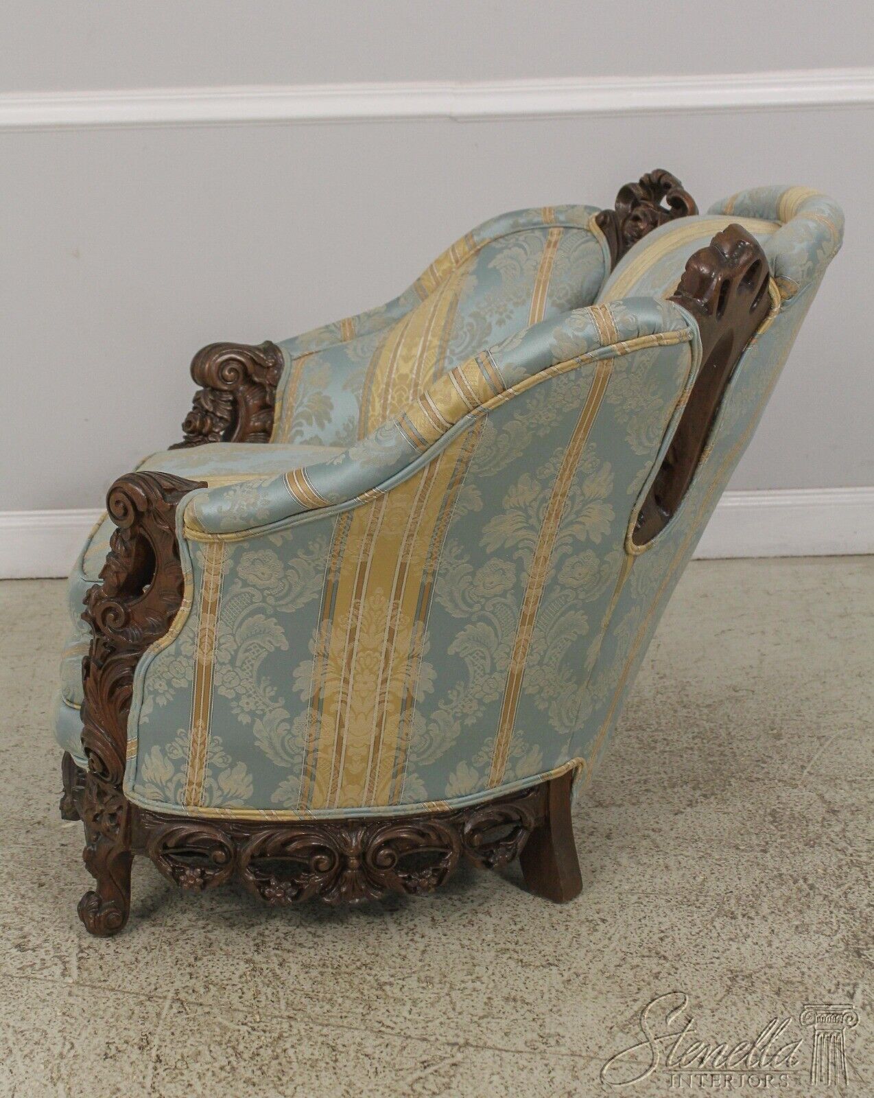 1930s Ornately Carved Frame Club Chair Pure Vintage