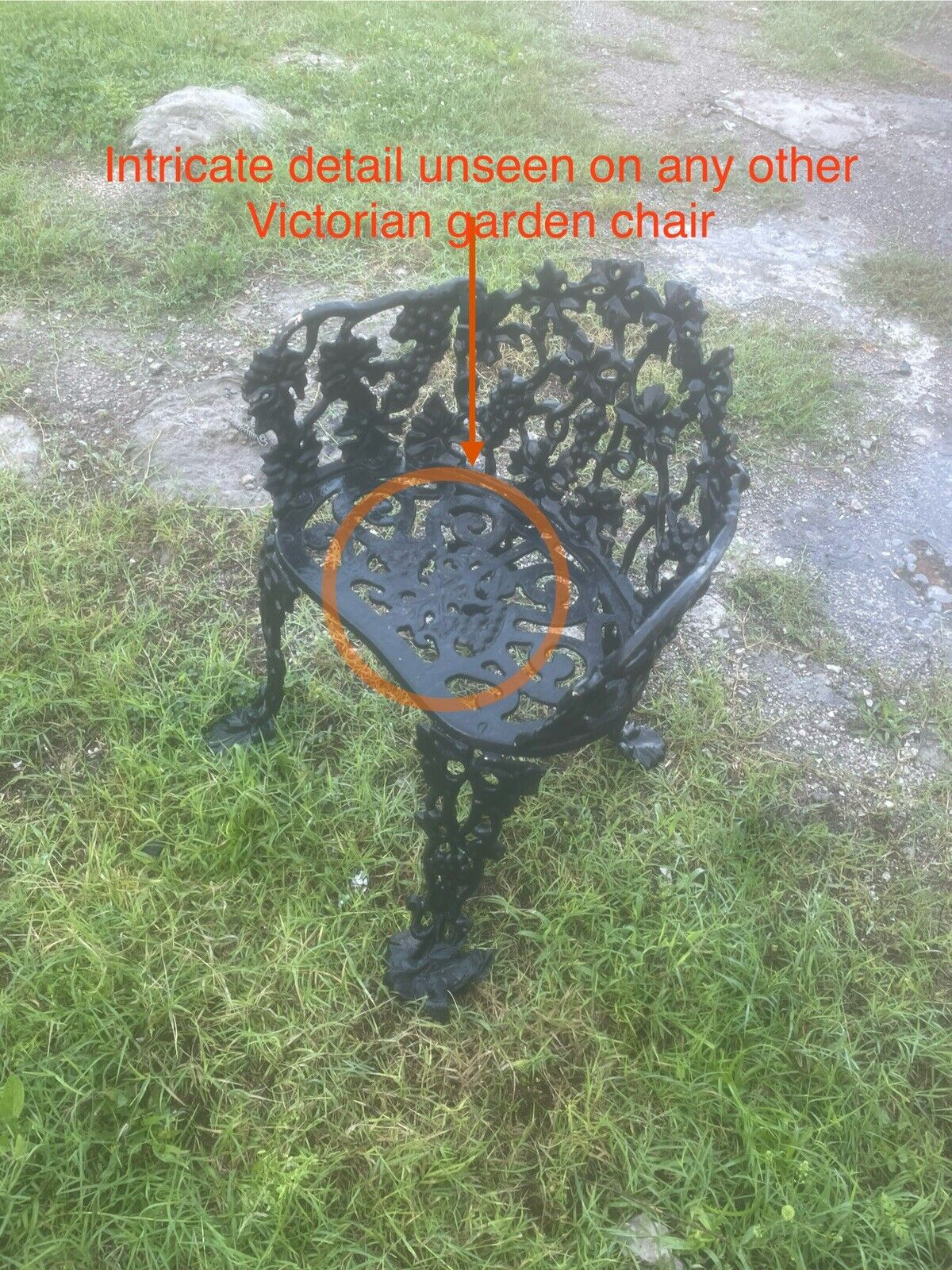Victorian Style White Cast Iron Garden Patio Chair