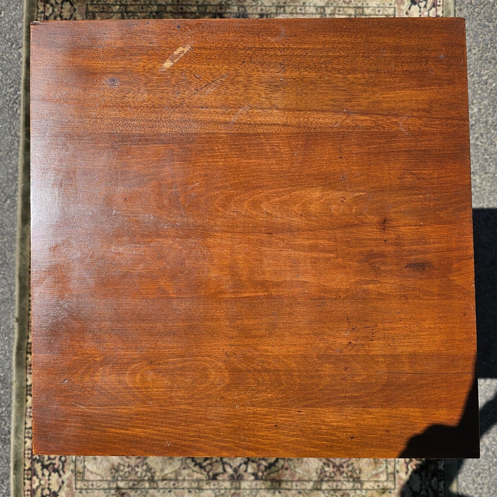 Victorian Square Table with Bottom Shelf 15" x 15