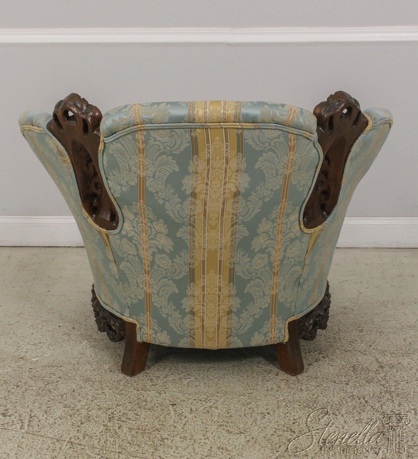 1930s Ornately Carved Frame Club Chair Pure Vintage
