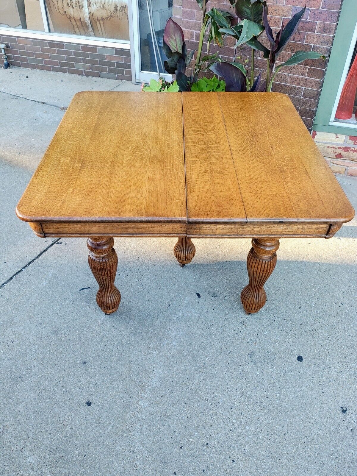 Victorian Oak Farm Harvest Table & Chairs Set