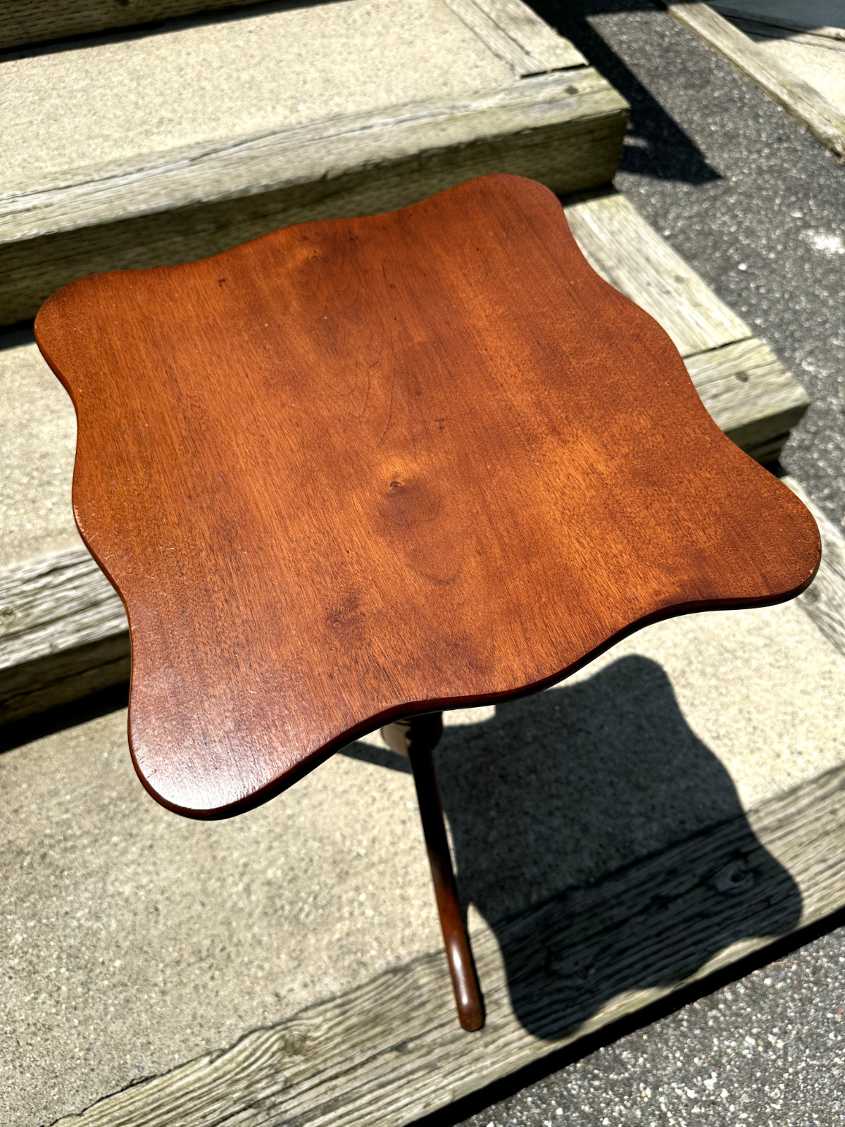 Cherry Wood Vintage Candle Stand with Snake Legs