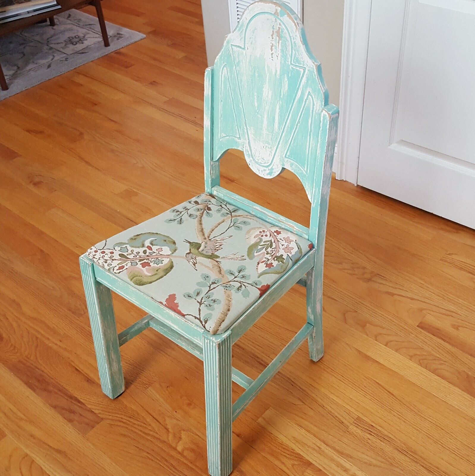 1920s/30s Art Deco Mint Green Cathedral Style Chair