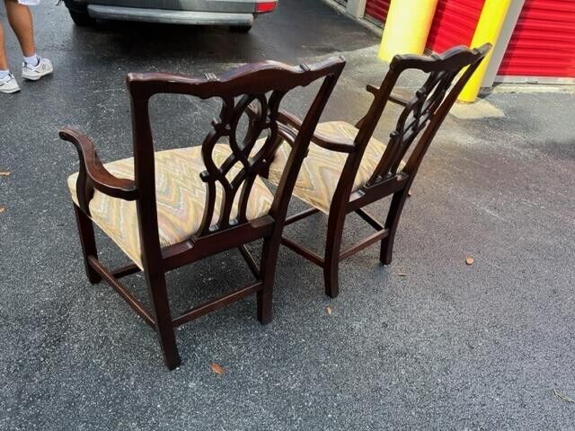 American Mahogany Arm Chairs - Pair