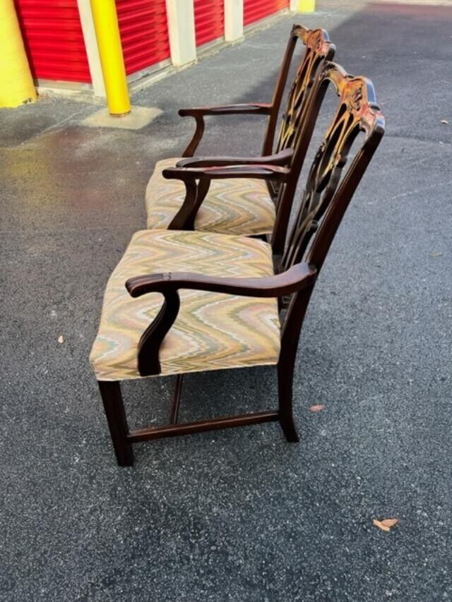 American Mahogany Arm Chairs - Pair