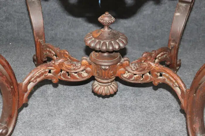 Elegant John Henry Belter Rosewood Carved Marble Table
