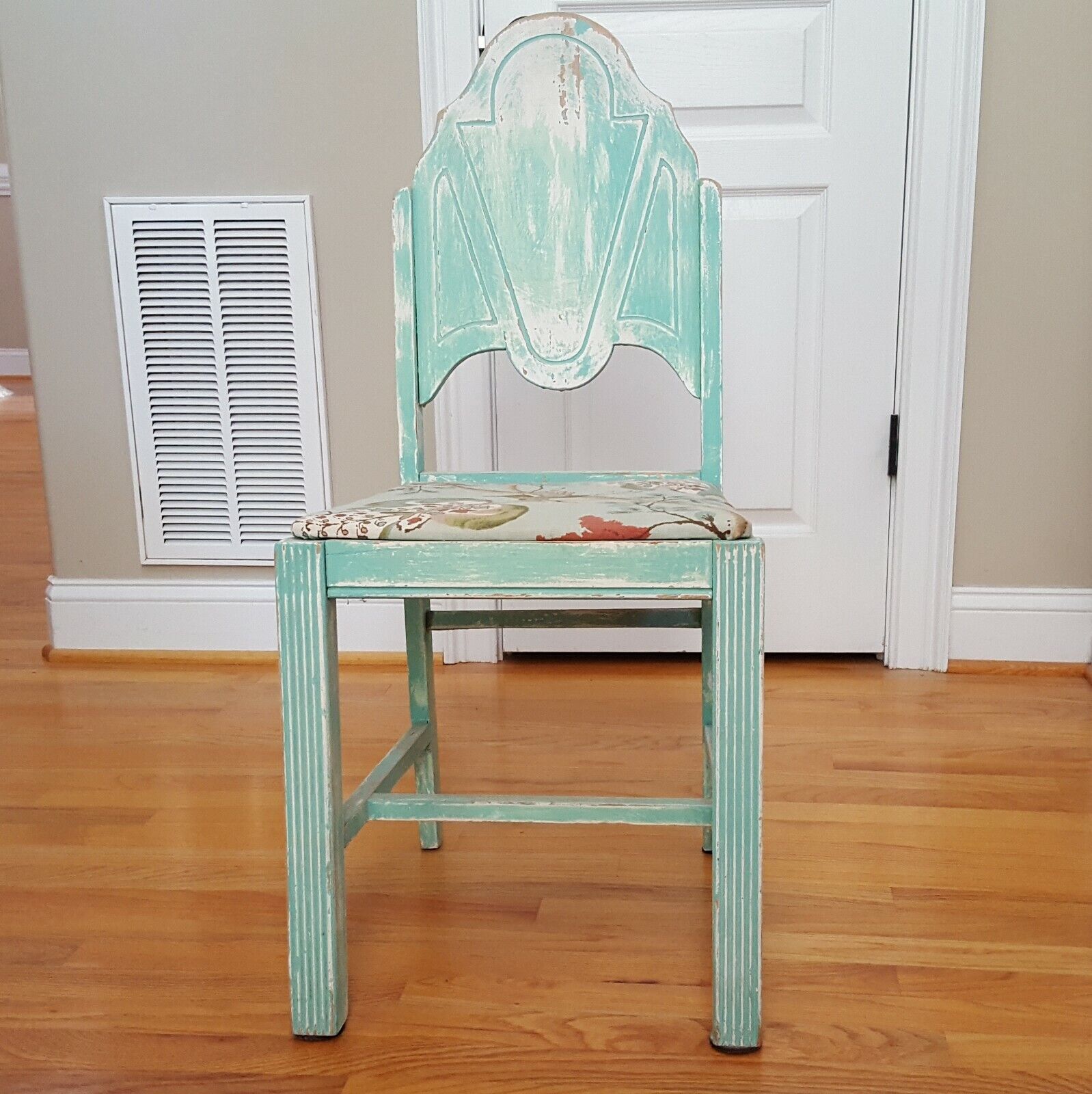 1920s/30s Art Deco Mint Green Cathedral Style Chair