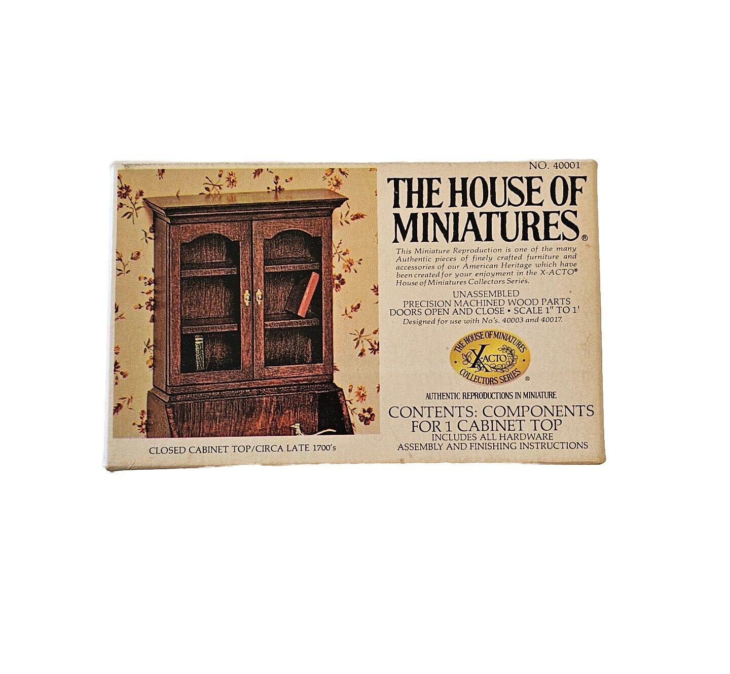 Miniature closed cabinet from late 1700s in kit