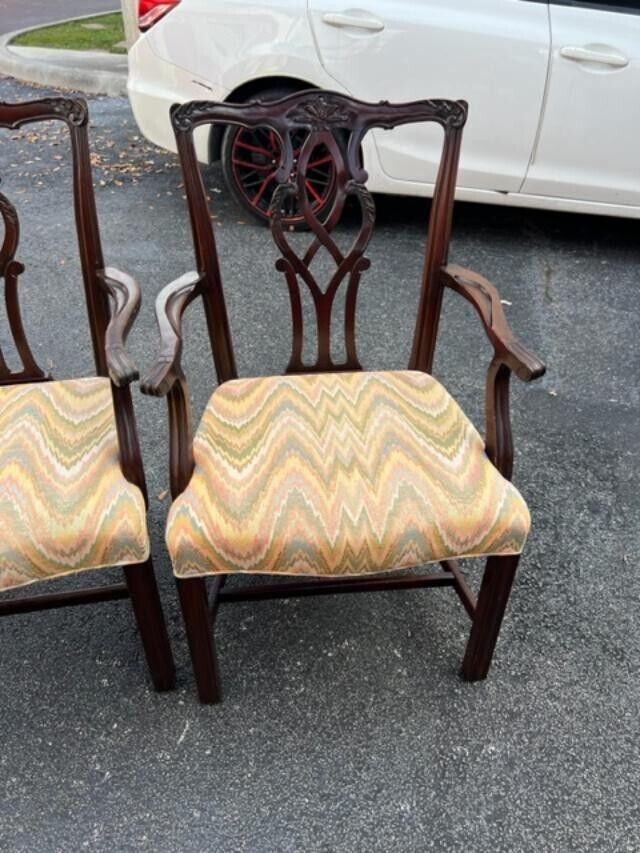 American Mahogany Arm Chairs - Pair