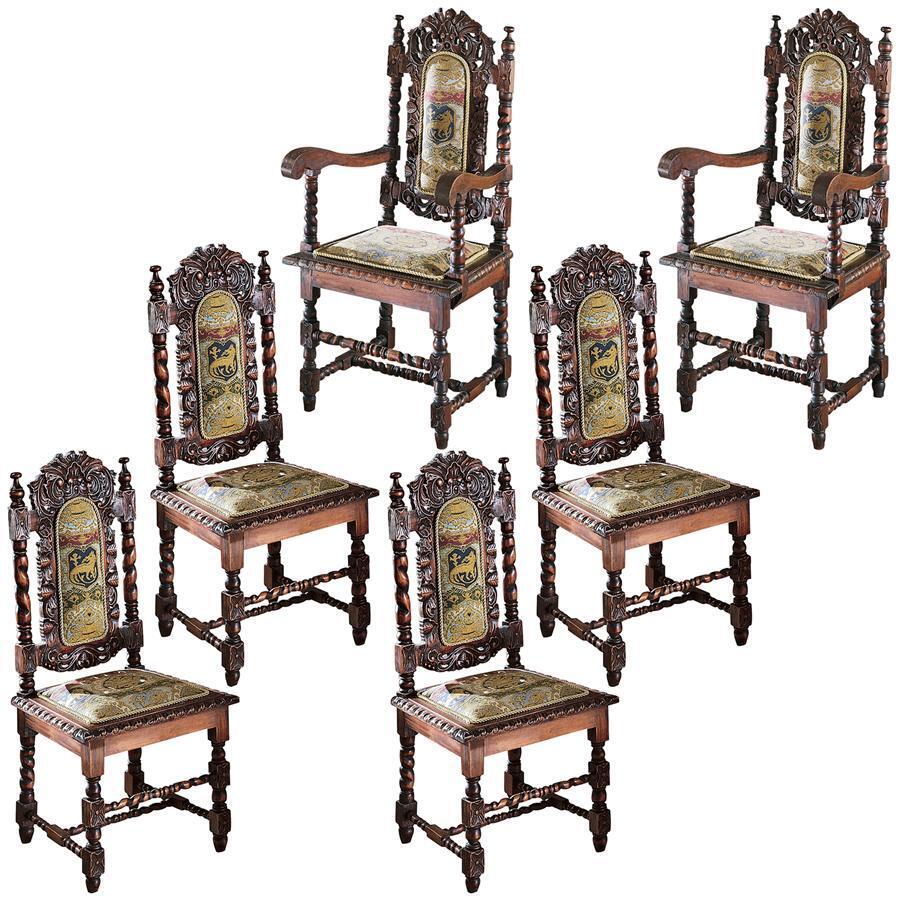 Antique Charles II Chairs: Set of Six Chairs