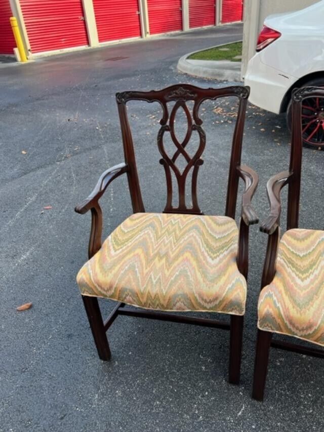 American Mahogany Arm Chairs - Pair