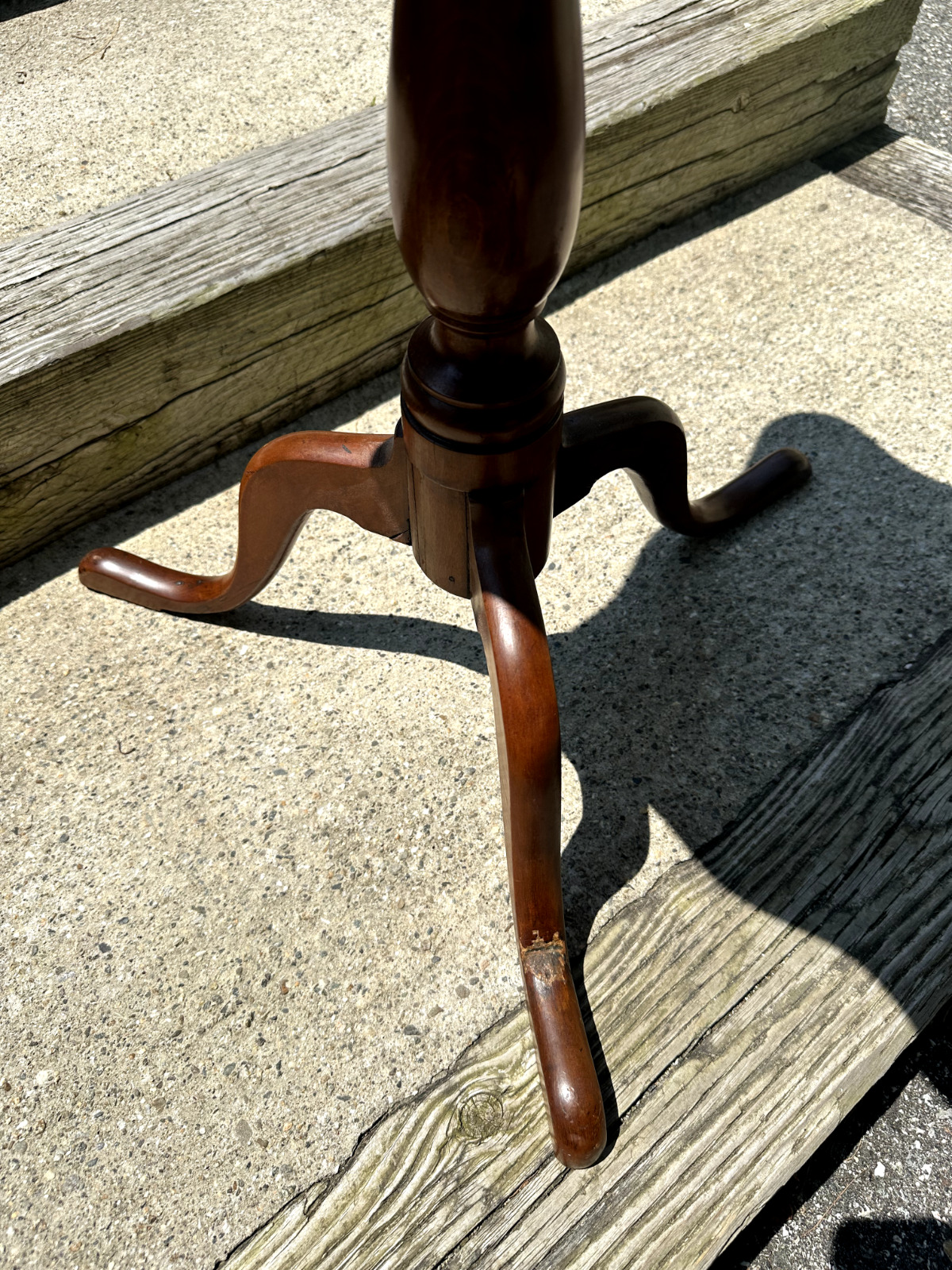 Cherry Wood Vintage Candle Stand with Snake Legs