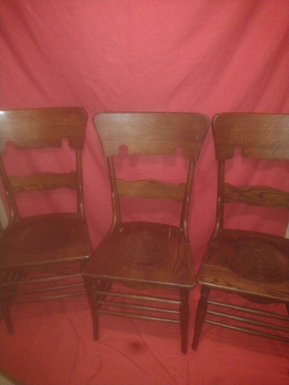 Set of 4 Vintage Oak Dining Chairs