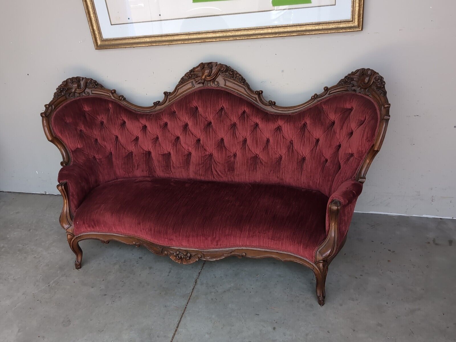 Victorian Rosewood Settee with Intricate Carvings