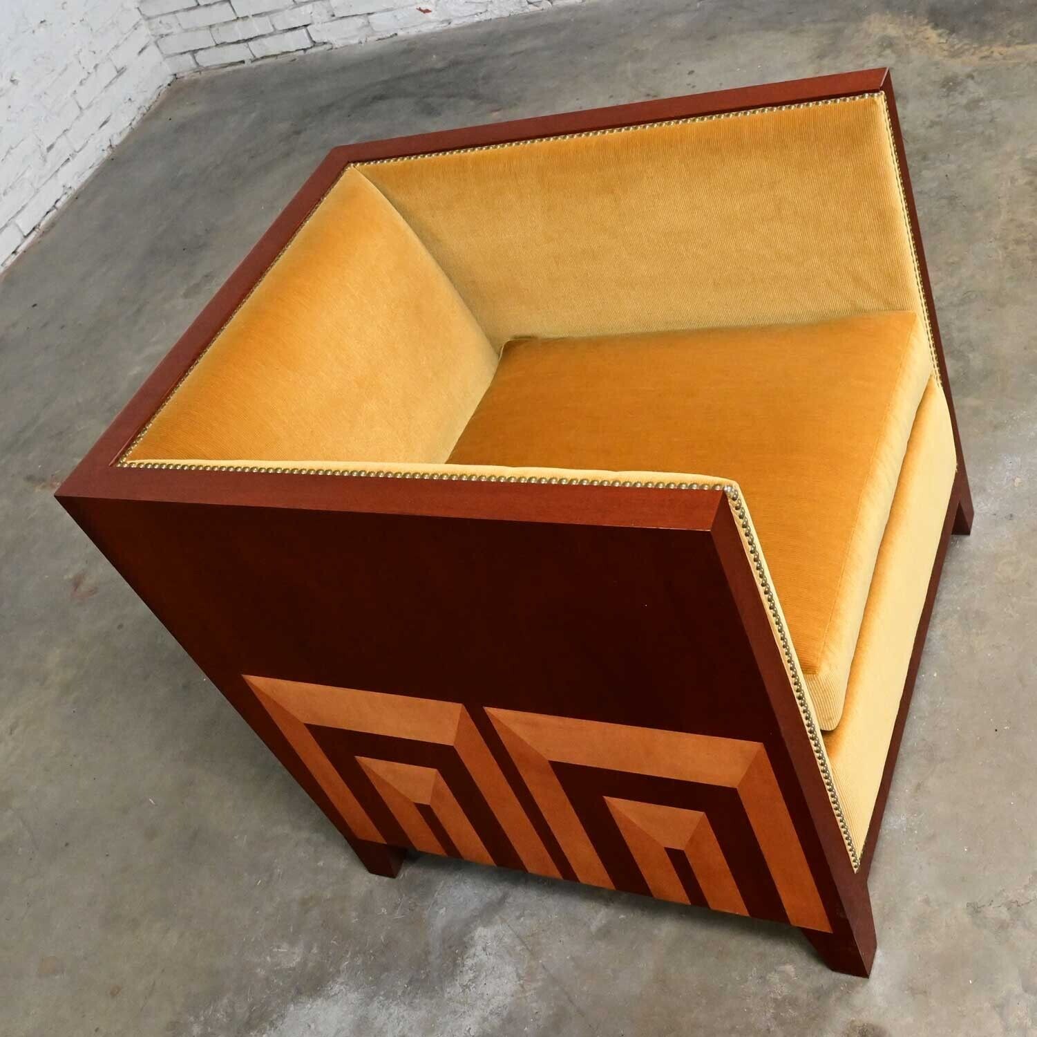 Art Deco Revival Mahogany Club Chair Custom Design