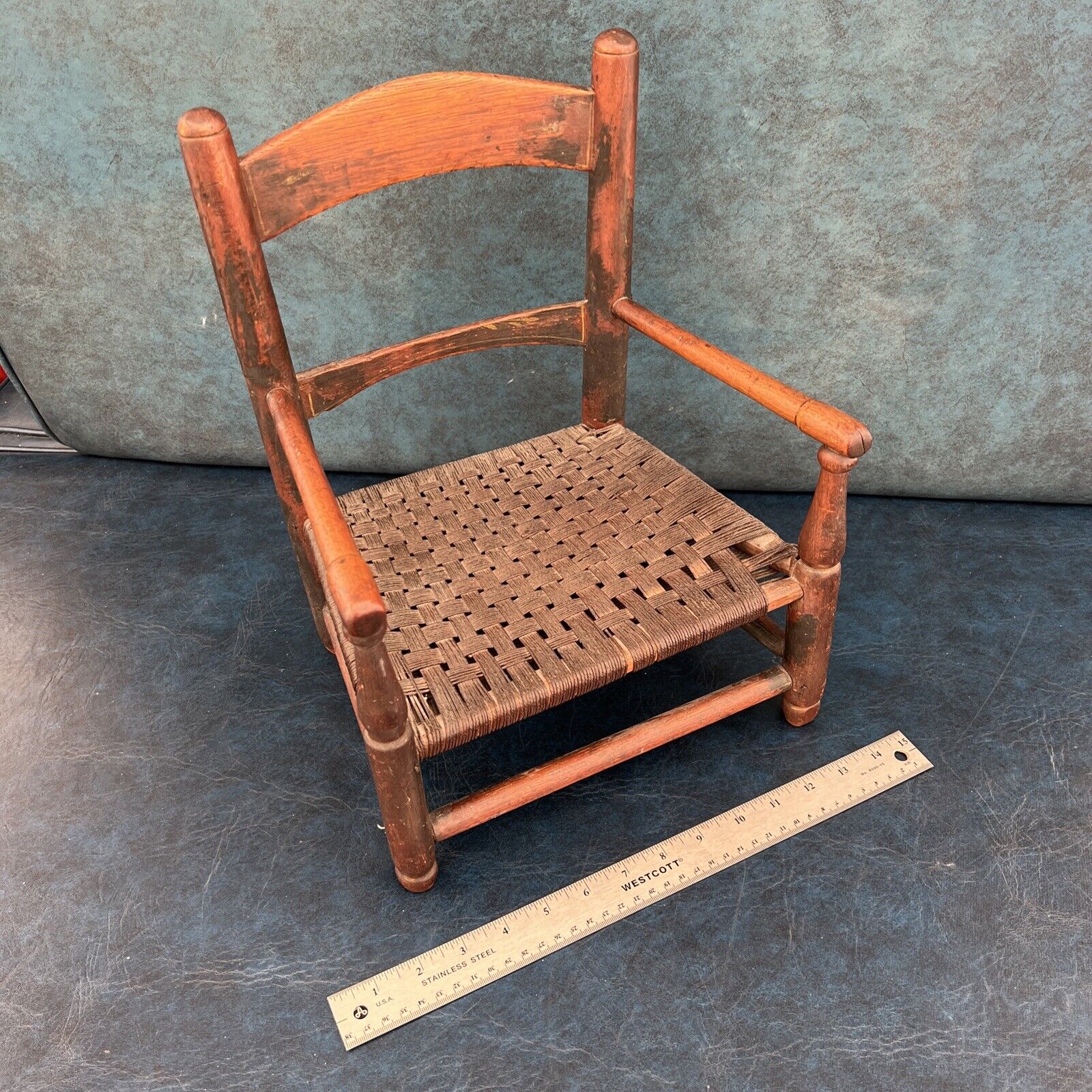 Authentic 1700's Child's Wood Chair with Pinstriping
