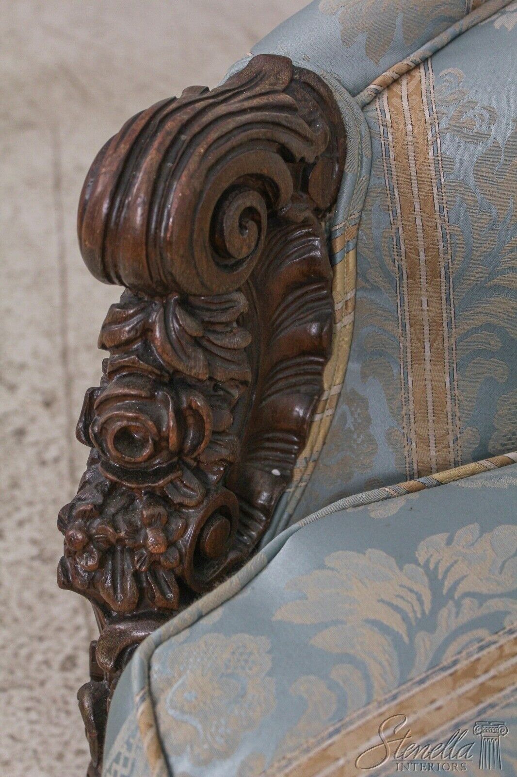 1930s Ornately Carved Frame Club Chair Pure Vintage
