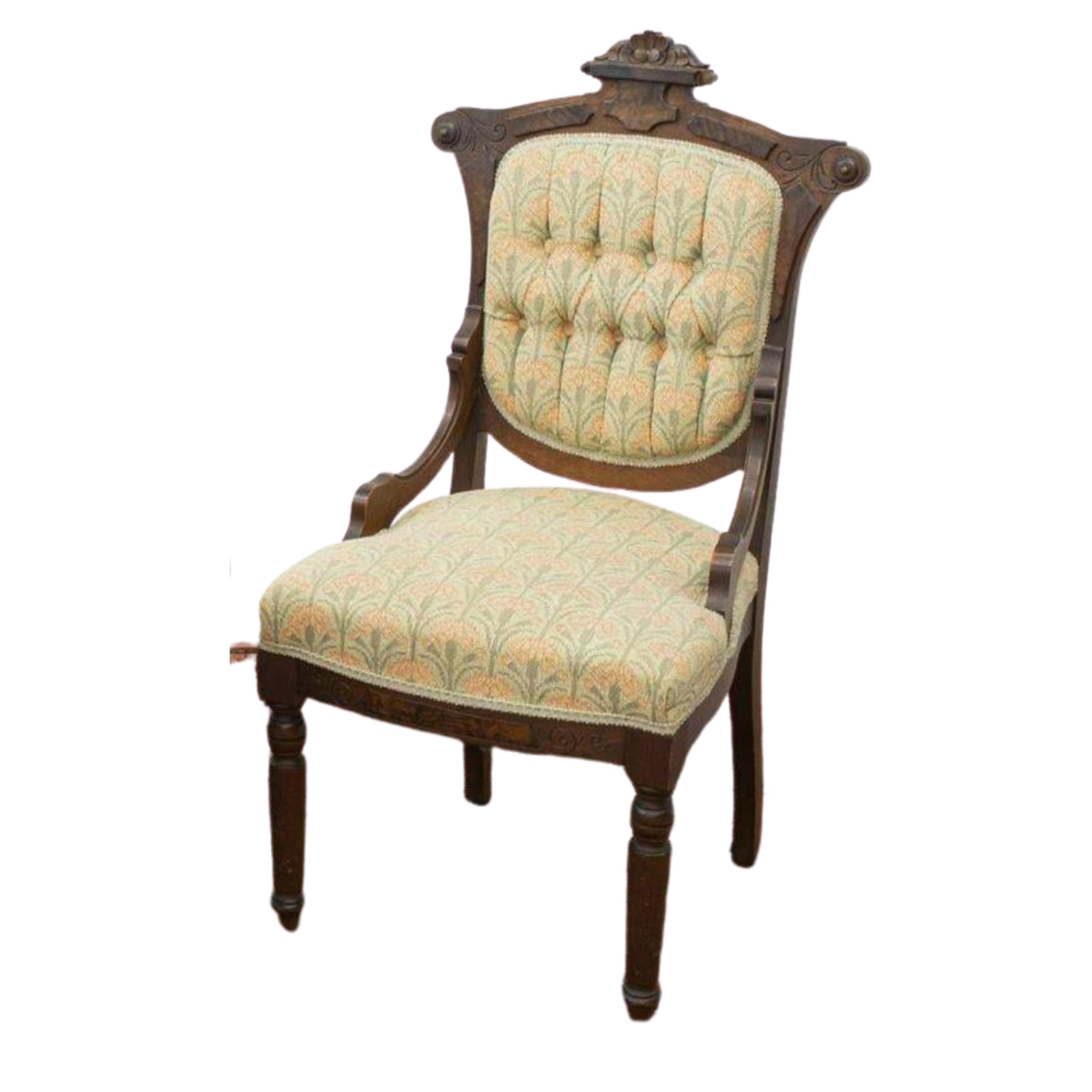 American Victorian Button-Tufted Dining Chairs from 1800s