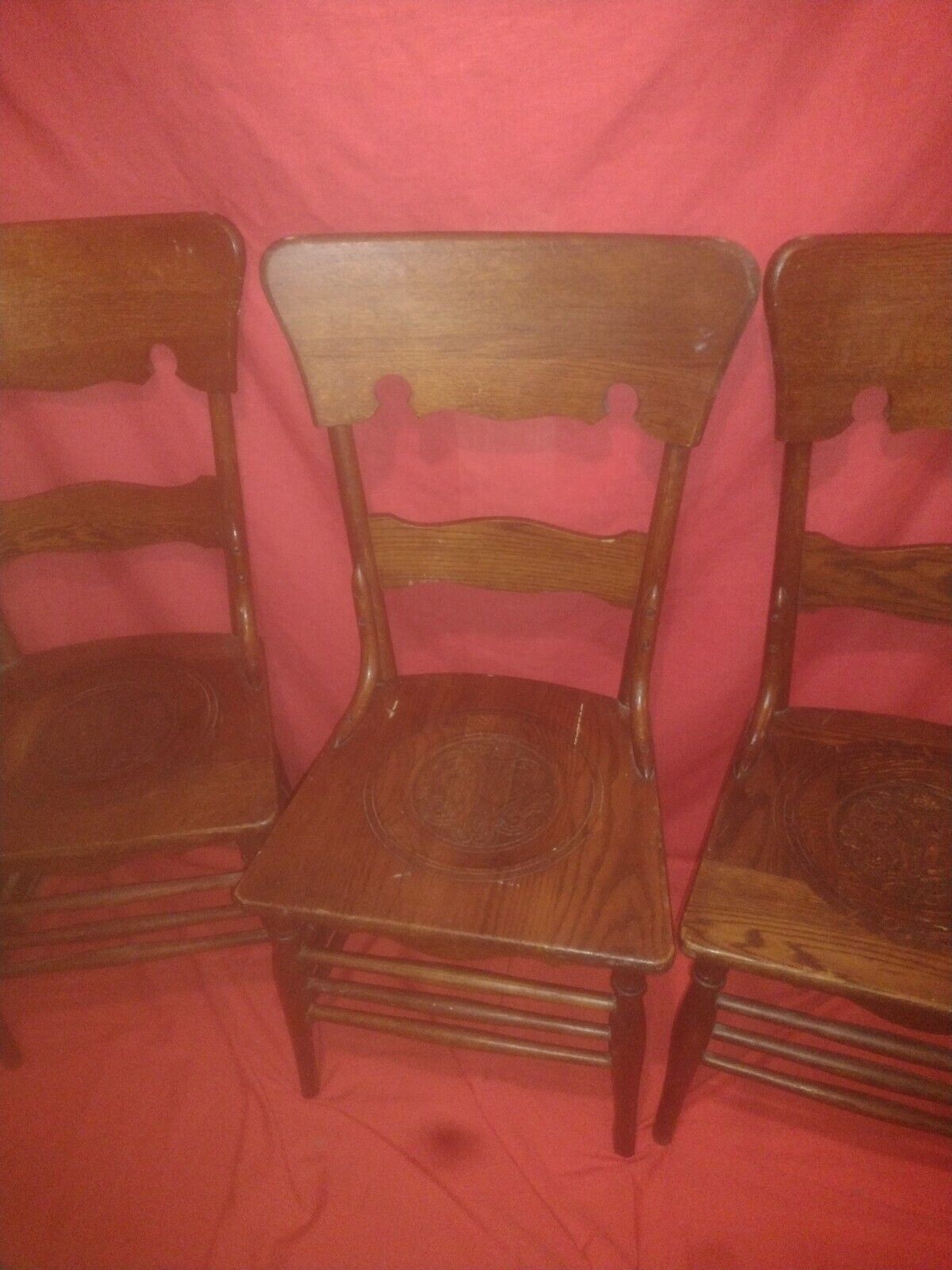 Set of 4 Vintage Oak Dining Chairs