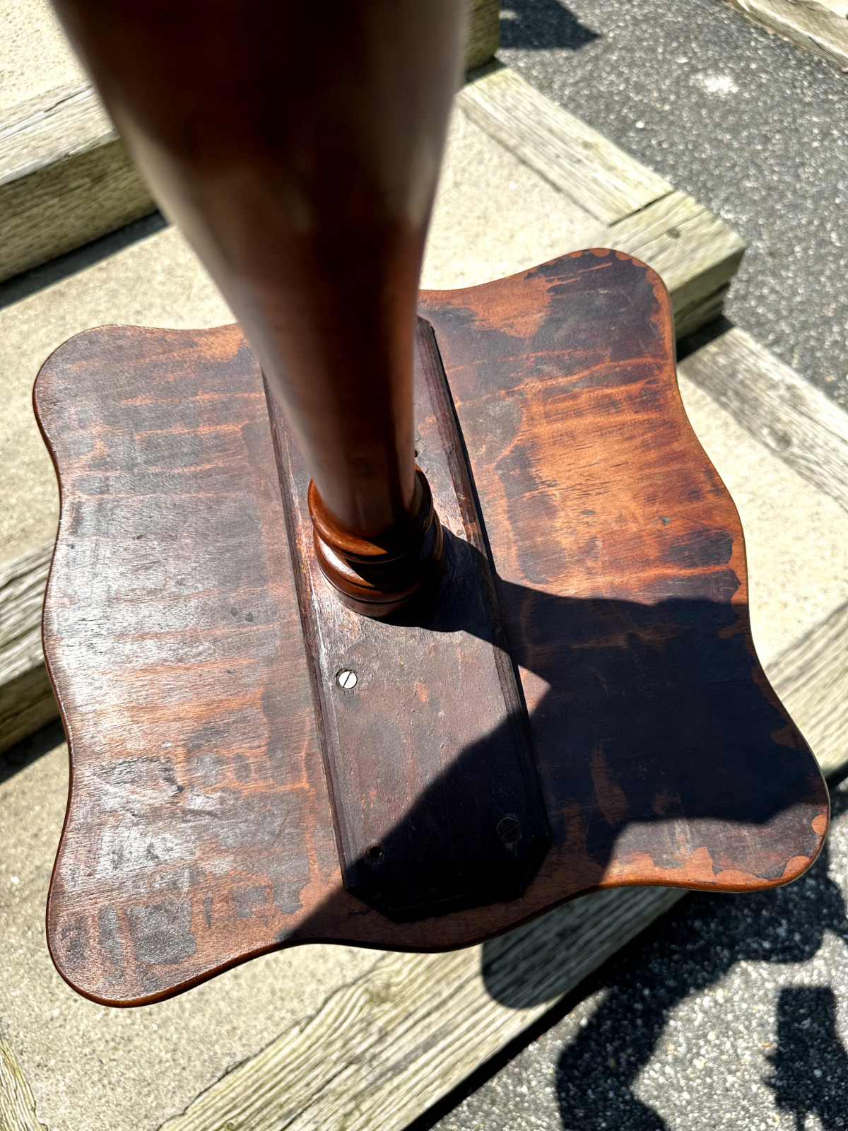 Cherry Wood Vintage Candle Stand with Snake Legs