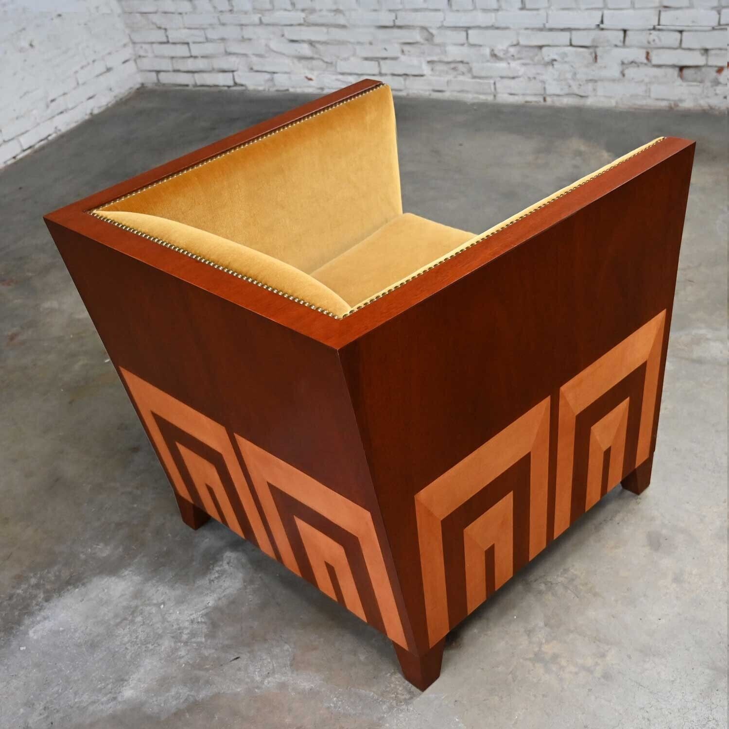 Art Deco Revival Mahogany Club Chair Custom Design