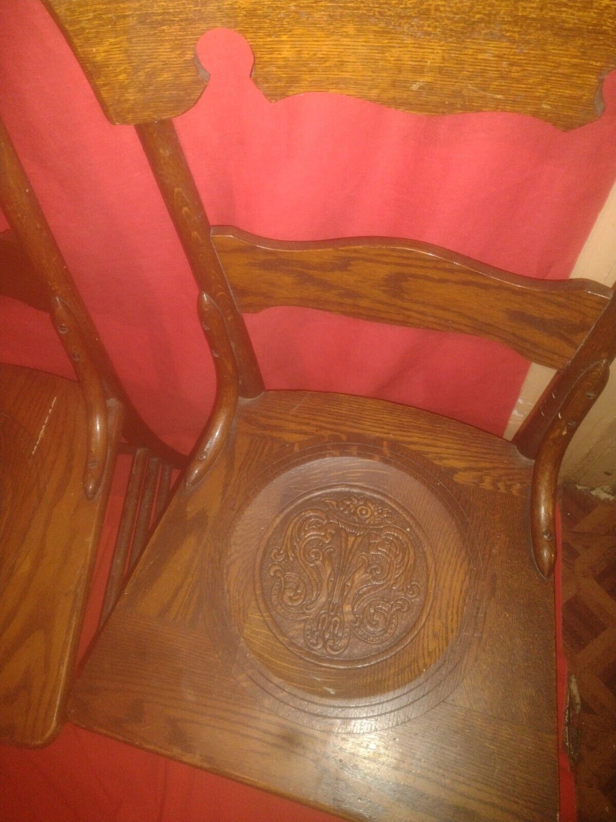Set of 4 Vintage Oak Dining Chairs