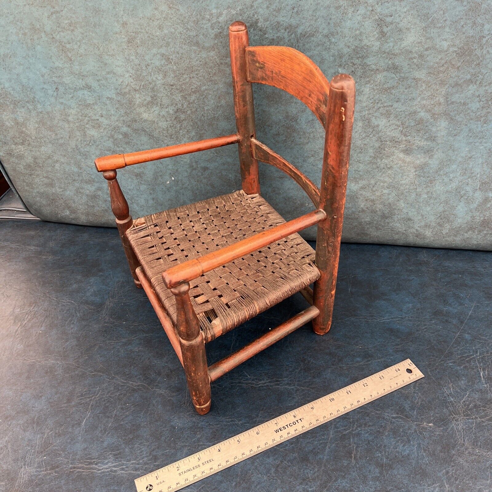 Authentic 1700's Child's Wood Chair with Pinstriping