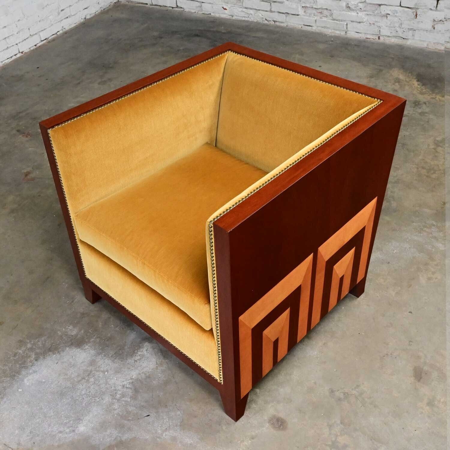 Art Deco Revival Mahogany Club Chair Custom Design