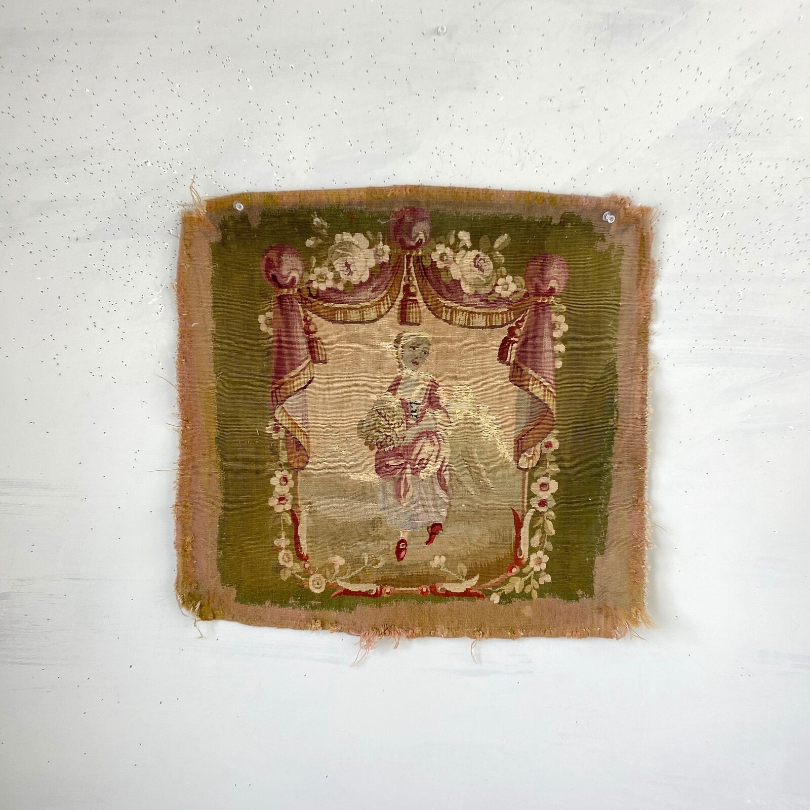 1700's Aubusson Chair Back Cover - Rare Find!