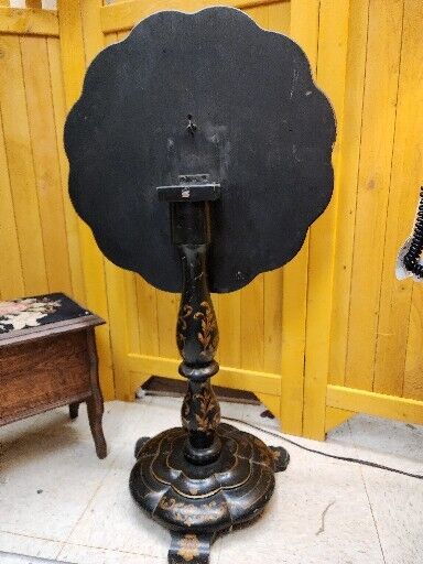 French Victorian pedestal accent Tilt Table with Pearl Inlay