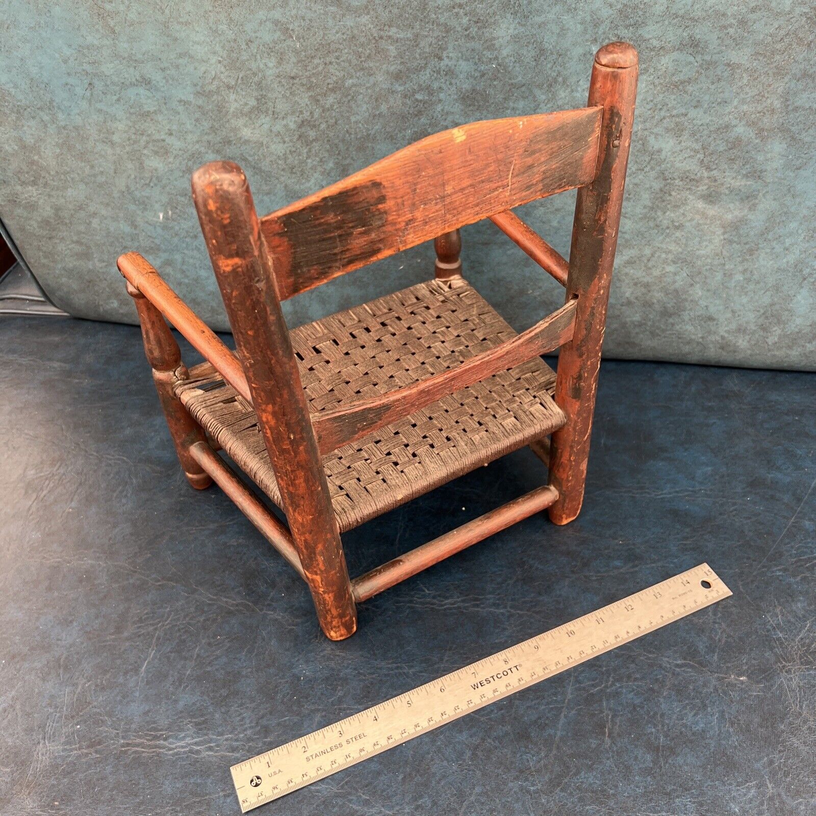 Authentic 1700's Child's Wood Chair with Pinstriping