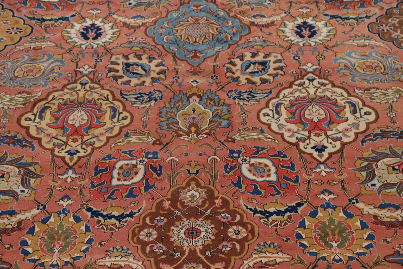 Large Hand-Knotted Antique Tebriz Heydarzadeh Rug