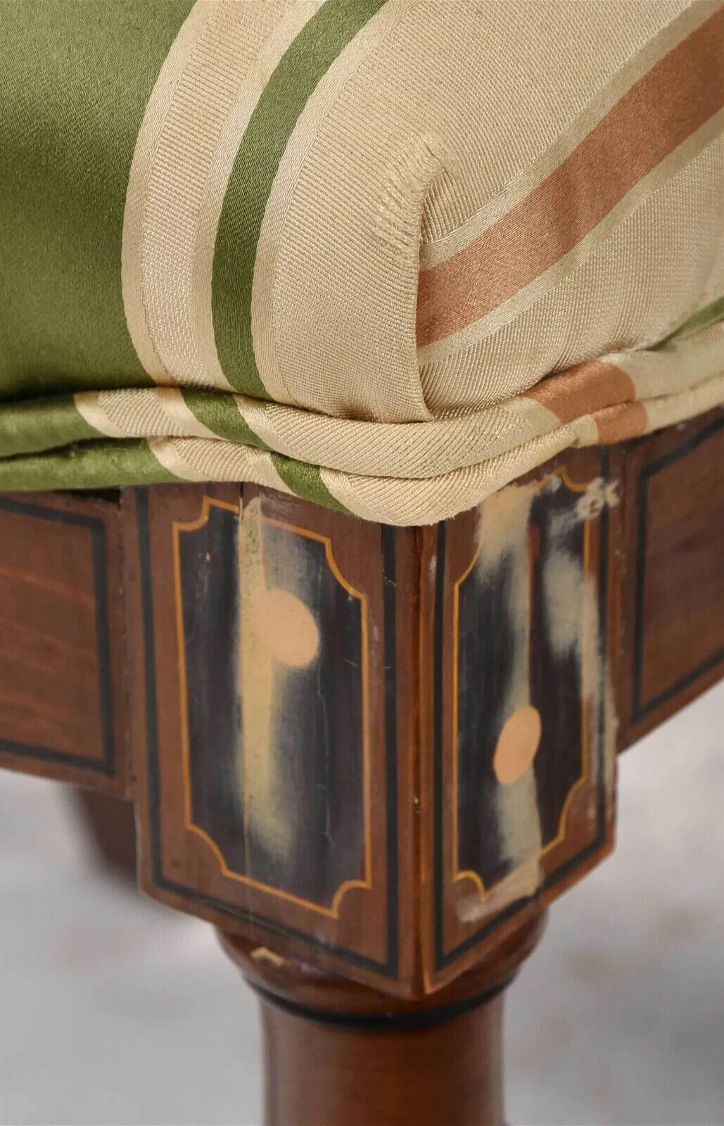 Edwardian Silk Decorated Chairs, Set of 6, Early 1900s